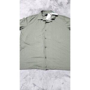 The Commons Men's Green Large Textured Cotton Blend Knit Short Sleeve Shirt NWT